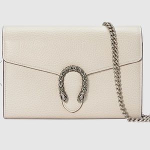 Gucci white Dionysus mini leather chain bag